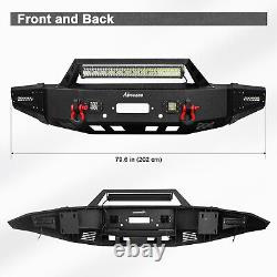 Steel Black Texture Front/Rear Bumper WithWinch Plate For 2019-2022 Dodge RAM 1500