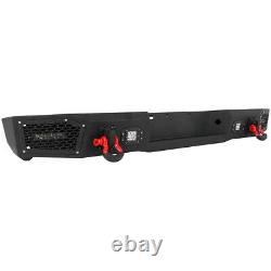 Steel Black Texture Rear Bumper with LED Light D-Ring For 1997-2004 Ford F150 F250