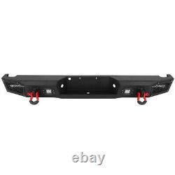 Steel Black Texture Rear Bumper with LED Light D-Ring For 1997-2004 Ford F150 F250