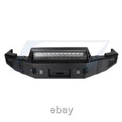 Steel Front Bumper Built-in 20'' Led Light Bar For Chevy Silverado 2007-2013