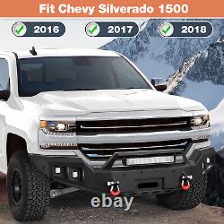 Steel Front/Rear Bumper WithWinch Plate & Light For 2016-2018 Chevy Silverado 1500