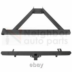 Steel Rear Bumper withHitch Receiver Spare Tire Rack for 87-06 Jeep Wrangler YJ TJ