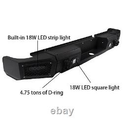 Steel Rear Bumper with 4x 20W LED Lights D-rings For Dodge Ram 1500 2013-2018