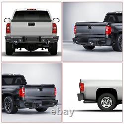 Steel Rear Bumper with LED Lights Pods + D-ring for 2007-2013 Chevy Silverado 1500