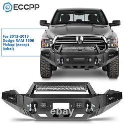 Steel Step front Bumper Assembly For Dodge Ram 1500 2013 2014-2018 with light New