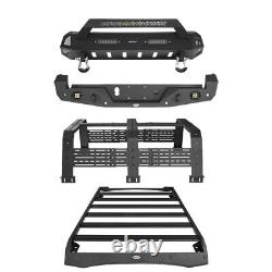 Steel Stubby Front Rear Bumper Roof Bed Rack Carrier for 2005-2023 Toyota Tacoma