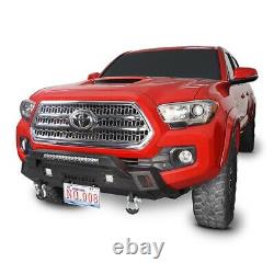 Stubby Steel Front Bumper withLight Bar D-ring Fit Toyota Tacoma 3rd Gen 2016-2022
