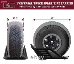 TAC Universal 40 Spare Tire Carrier Heavy Duty Pickup Truck Mount Textured BLK