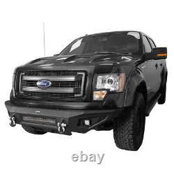 TEXTURED STEEL FRONT BUMPER WithLED LIGHT BAR FOR PICKUP FORD F-150 2009-2014