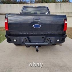 TEXTURED STEEL REAR BUMPER BAR WithLED LIGHTS FOR FORD F-250 Super Duty 2011-2016