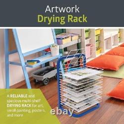 Tabletop or Wall Mount 15-Shelf Art Drying Rack, Heavy-Duty Steel Space