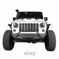 Textured Heavy Steel Front Bumper with Winch Plate for 2007-2018 Jeep Wrangler JK