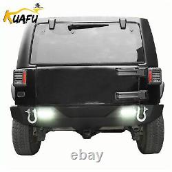 Textured Rear Bumper with D Ring 2 Receiver LED light For 07-18 Jeep Wrangler JK