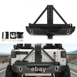 Textured Rear Bumper with Tire Carrier & Hitch Receiver fit Jeep Wrangler 07-18 JK