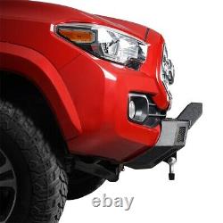 Textured Steel Stubby Front Bumper with Led Light Bar for Tacoma 16-21 3rd Gen