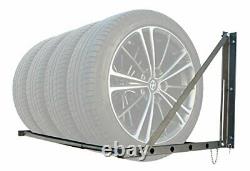 Tire Rack Foldable Wheel Storage Holder Heavy Duty Garage Wall Mount Steel 300Lb