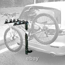Tow Bar Hitch Mount Rack for 4 Bikes Car Rear Heavy Duty Steel Bicycle Carrier