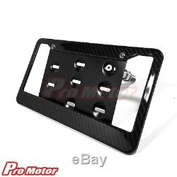 Tow Hook Carbon Fiber License Plate Mounting Bracket Relocate Adapter Holder