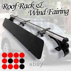 Universal Fit Mount Rooftop Rack 50 Cross Bars Luggage Carrier +Wind Fairing