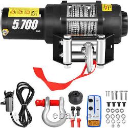 VEVOR Electric Winch Truck Winch 12V 5700 LBS Steel Cable for ATV/UTV Off Road