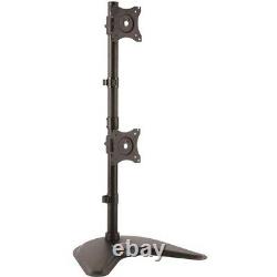 Vertical Dual Monitor Stand Heavy Duty Steel For VESA Mount Monitors up to