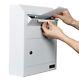 Wall Mount Locking Drop Box, Heavy Duty Steel Mailbox For Rent Payments, Gray