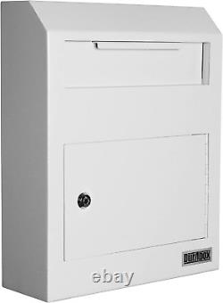 Wall Mount Locking Drop Box, Heavy Duty Steel Mailbox for Rent Payments, Mail, K