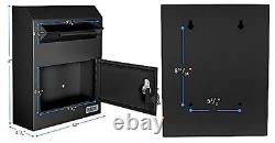 Wall Mount Locking Drop Box Heavy Duty Steel Mailbox for Rent Payments Mail K