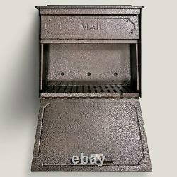 Wall-Mount Mailbox High Security Locking Heavy Duty Steel Bronze Hammered Finish