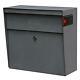 Wall-mount Mailbox High Security Locking Large Heavy Duty Steel Granite Gray