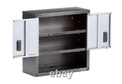 Wall-mounted Steel Cabinet 3 Shelves Metal Locking Storage Cabinet Heavy Duty