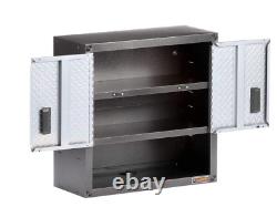Wall-mounted Steel Cabinet 3 Shelves Metal Locking Storage Cabinet Heavy Duty