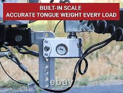 WeighSafe WS8-2.5-KA 8 Drop Hitch 2.5 Receiver with Tongue Weight Gauge 18500LBS