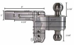 Weigh Safe 180 HITCH LTB4-2-KA 4 Drop Hitch 2 Receiver 12500 LBS +Receiver Pin