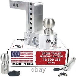 Weigh Safe WS6-2-KA 6 Drop Hitch 2 Receiver with Tongue Weight Gauge 12,500LBS