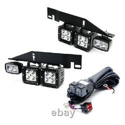 White 100W LED Lower Bumper Fog Light Kit with Bracket Wire For 17-up Ford Raptor