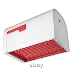 White Parcel Mailbox 2 Access Doors Front Back Safety Heavy Duty Locking System