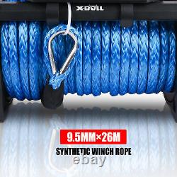 XBULL 12000 lbs Electric Winch Synthetic Rope Truck Trailer Towing 12V Jeep SUV