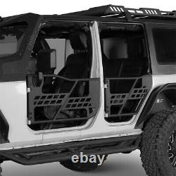 4Pcs Portes demi-tubulaires en acier robustes tout-terrain pour Jeep Wrangler JK 2007-2018.