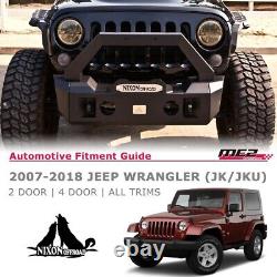 4 en 1 Pare-chocs avant pour Jeep Wrangler JK/JKU 2007-2018 en acier renforcé + anneau en D