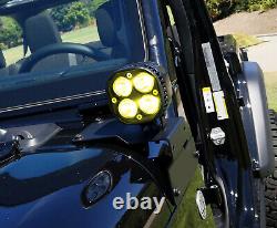 A-pillar Yellow Led Pod Lights Withbracket, Relais Pour 18+ Jeep Wrangler/gladiator