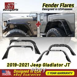Arrière Et Avant Fender Flares 4pc Pour 2019-2021 Jeep Gladiator Jt Acier Lourd