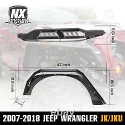 Arrière Fender Flares Pour 2007-2018 Jeep Wrangler Jk Jku Acier Hors Route 2pc Set