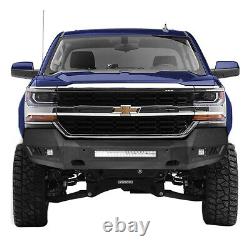 Black Acier Front Bumper Withled Light Bar Fit Chevy Silverado 1500 2016-2018
