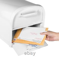 Boîte Aux Lettres White Parcel 2 Portes D'accès Sécurité Arrière Avant Système De Verrouillage De Service Lourd