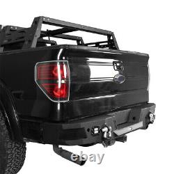 Bouclier arrière en acier résistant avec texture, D-ring et lumière LED pour Ford F150 2006-2014