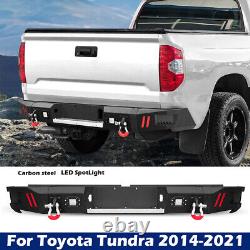 Bouclier arrière en acier robuste avec feu LED et anneaux en D pour Toyota Tundra 2014-2021