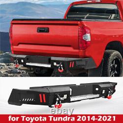 Bouclier arrière en acier robuste avec lumière LED et anneaux en D pour Toyota Tundra 2014-2021