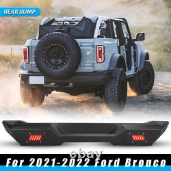 Bouclier arrière pour Ford Bronco 2021 2022 en acier robuste revêtu de poudre avec éclairage LED