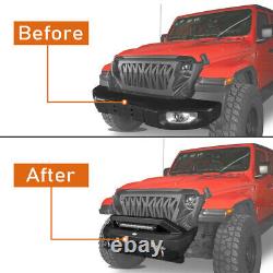 Bouclier avant + arrière en acier robuste avec éclairage LED pour Jeep Wrangler JL 2018-2023